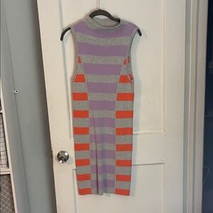 Striped Sleeveless Dress in Purple and Orange